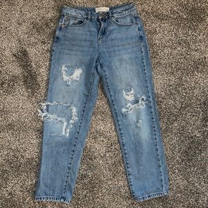 Garage High Waisted Ripped Mom Jean